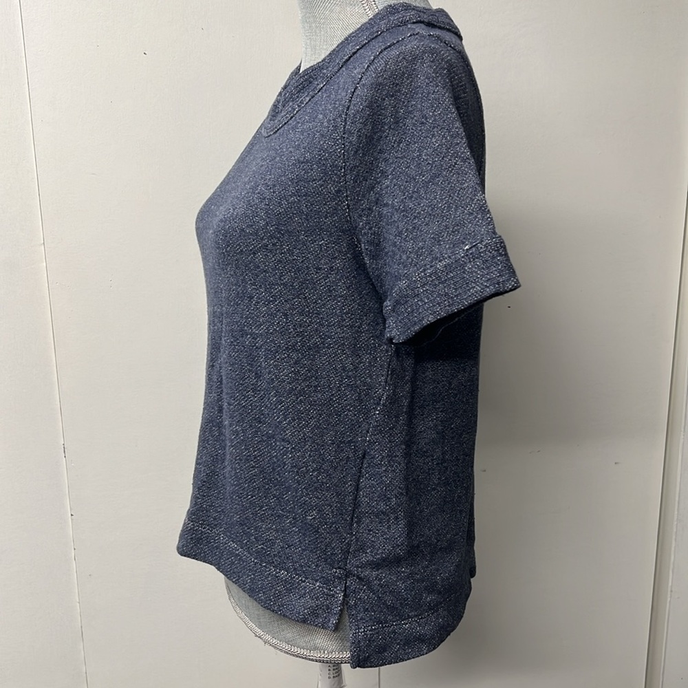 Short sleeve knit top that looks like denim from a distance, but very soft - Picture 4 of 6